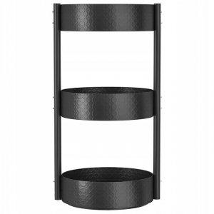 Regał kuchenny metalowy z obrotową paterą szafka kuchenna 3 poziomowa czarna 