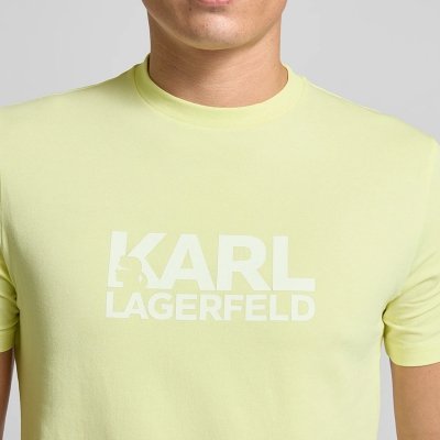 Karl Lagerfeld t-shirt koszulka żółta męska duże logo