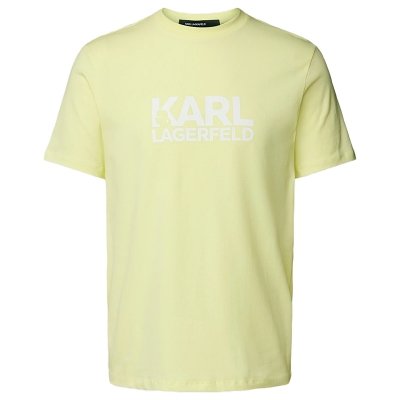 Karl Lagerfeld t-shirt koszulka żółta męska duże logo