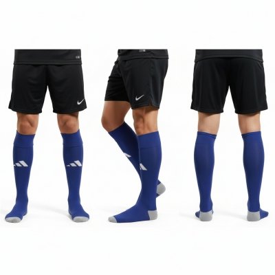 Adidas długie skarpety piłkarskie Milano getry sportowe niebieskie