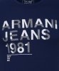 T-shirt Armani Jeans logo koszulka męska granatowa bawełniana z nadrukiem