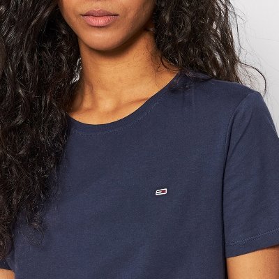 T-shirt Tommy Jeans koszulka 2 sztuki bluzka damska granatowa i biała