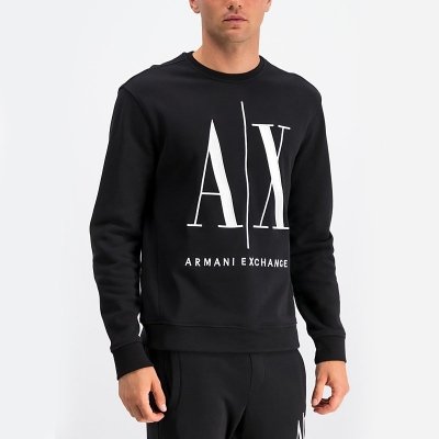 Bluza Armani Exchange męska czarna duże logo bawełniana
