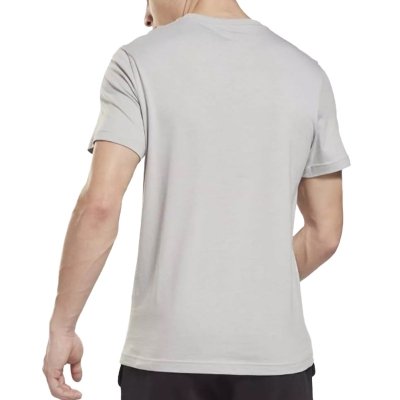 Reebok t-shirt szary bawełniany męski koszulka małe logo