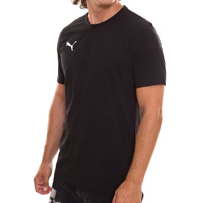 Puma t-shirt czarna koszulka męska na krótki rękaw logo na piersi