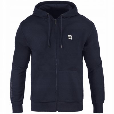 Bluza Karl Lagerfeld męska rozpinana z kapturem granatowa