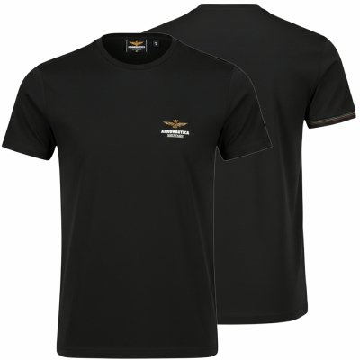 Aeronautica Militare t-shirt męski koszulka czarny okrągły crew-neck
