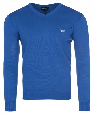 Sweter męski Emporio Armani bawełniany niebieski
