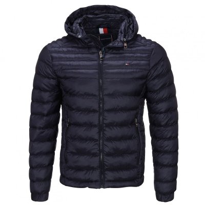 Kurtka męska Tommy Hilfiger jesień przejściowa granatowa z kapturem