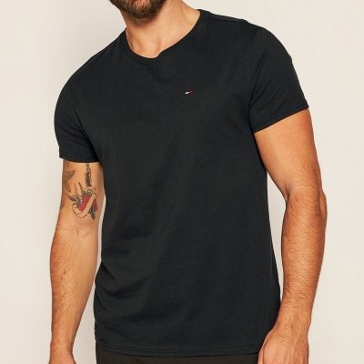 T-shirt Tommy Jeans koszulka męska z okrągłym dekoldem czarna