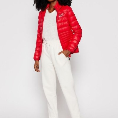 Kurtka damska Emporio Armani EA7 czerwona jesienna przejściowa