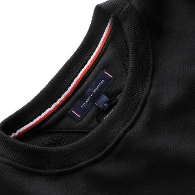 Bluza Tommy Hilfiger męska czarna wkładana przez głowę bawełniana