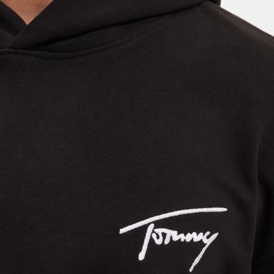 Bluza Tommy Jeans męska czarna kangurka z kapturem 