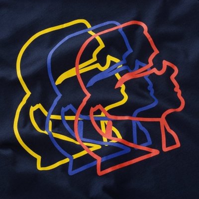 Karl Lagerfeld t-shirt koszulka biała damska duże logo granatowa