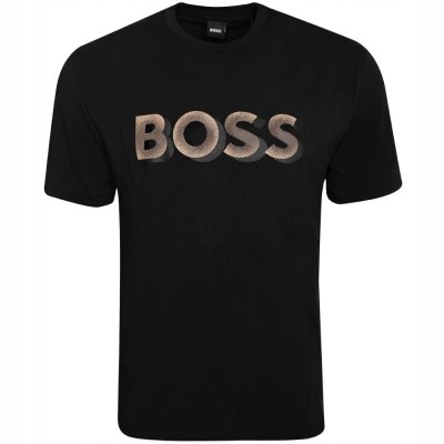 Hugo Boss t-shirt koszulka na krótki rękaw męska czarna duże logo