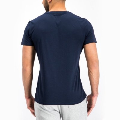 T-shirt Tommy Hilfiger koszulka męska z okrągłym dekoldem granatowa duże logo