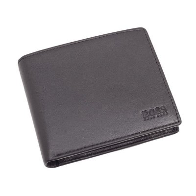 Portfel Hugo Boss Asolo męski czarny na bilon banknoty i karty skórzany