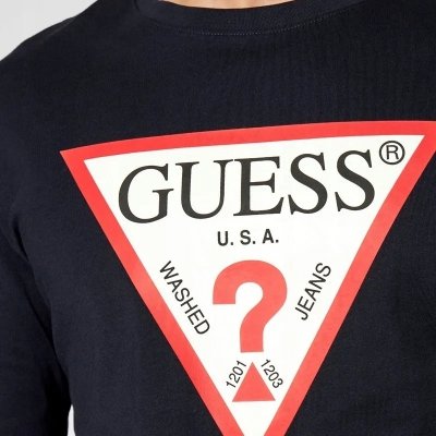 Guess longsleeve koszulka na długi rękaw męska granatowa