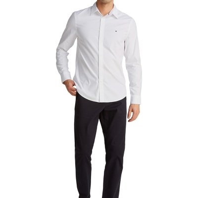 Koszula biała Tommy Hilfiger Slim Fit męska logo
