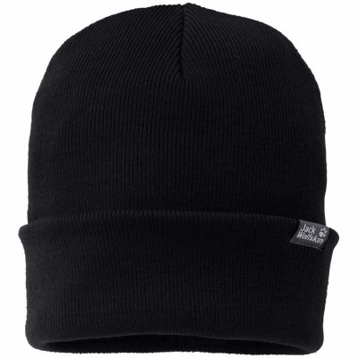 Jack Wolfskin czapka zimowa czarna małe logo unisex