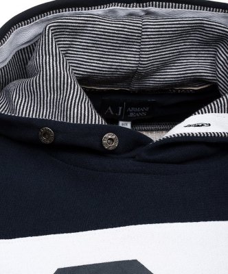  Armani Jeans bluza męska duże logo z kapturem bawełniana