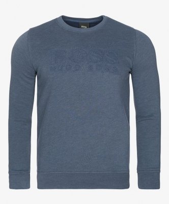 Bluza męska Hugo Boss niebieska bawełniana duże logo