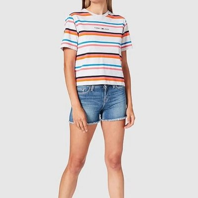 T-shirt Tommy Jeans koszulka bluzka damska kolorowa w paski