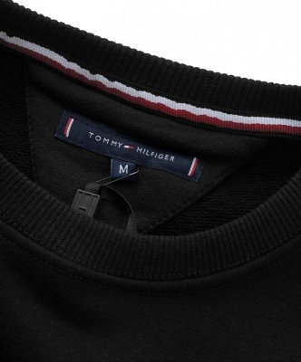 Bluza Tommy Hilfiger męska czarna wkładana przez głowę bawełniana