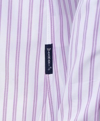 Koszula Armani Jeans w fioletowe paski Regular Fit logo