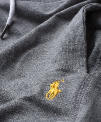 Spodenki Ralph Lauren szorty męskie szare małe logo bawełniane