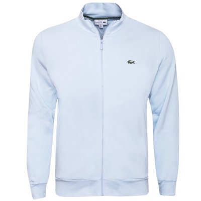 Bluza męska Lacoste błękitna bawełniana rozpinana z kołnierzykiem kieszenie zapinane na zamek