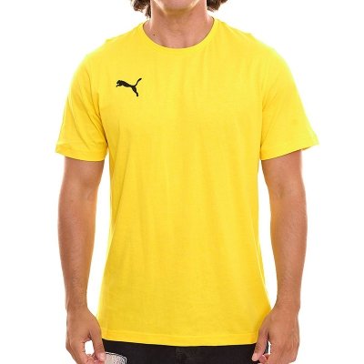 Puma t-shirt żółty koszulka męska na krótki rękaw logo na piersi