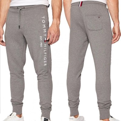 Spodnie Tommy Hilfiger dresowe spodnie męskie szare duże logo