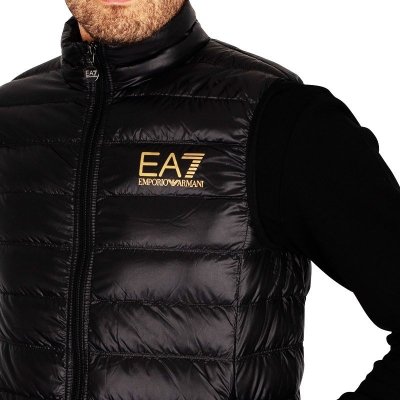 Bezrękawnik Emporio Armani EA7 męski czarny wiosenny złote logo