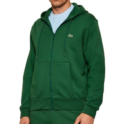 Bluza męska Lacoste zielona bawełniana rozpinana z kapturem