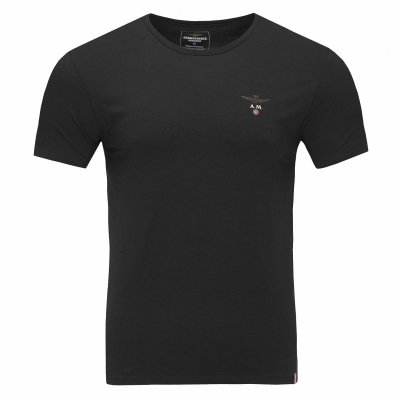 Aeronautica Militare t-shirt męski  koszulka czarny okrągły crew-neck