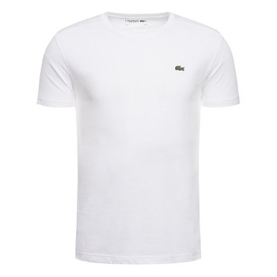 T-shirt koszulka Lacoste męska biała z okrągłym dekoldem bawełniana
