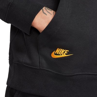 Bluza Nike męska kangurka czarna wyszywane logo