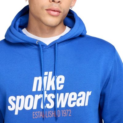 Bluza Nike niebieska z kapturem bawełniana kangurka