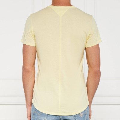 T-shirt Tommy Jeans koszulka męska z okrągłym dekoldem żółta