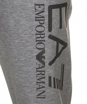 Komplet dresowy Emporio Armani EA7 męski spodnie bluza ze stójką szary bawełniany