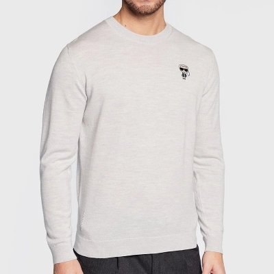 Sweter męski Karl Lagerfeld wełniany szary