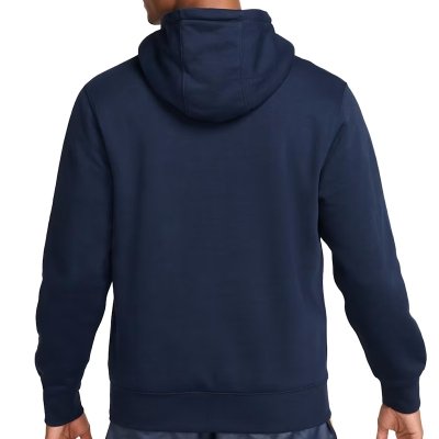 Bluza Nike granatowa z kapturem bawełniana kangurka