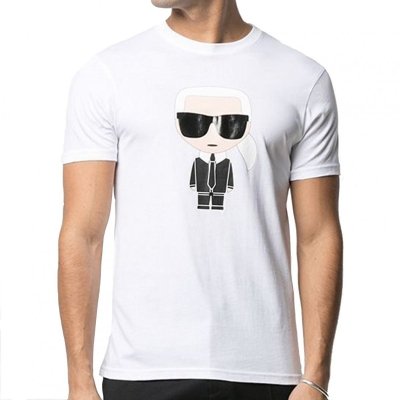 Karl Lagerfeld t-shirt koszulka biała męska bawełniany
