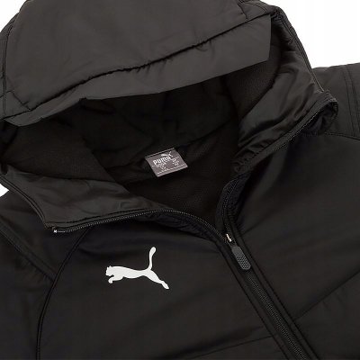 Puma kurtka męska dziecięca czarna z kapturem ocieplana