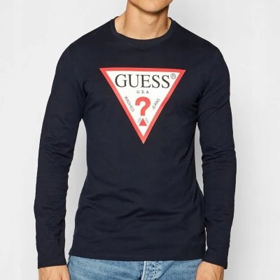 Guess longsleeve koszulka na długi rękaw męska granatowa