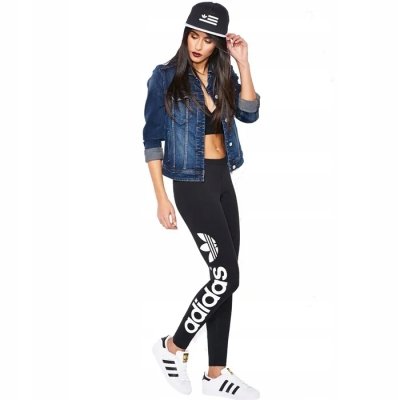 Legginsy Adidas damskie bawełniane czarne