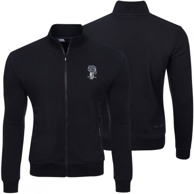 Bluza Karl Lagerfeld męska ze stójką rozpinana czarna