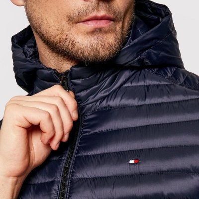Kurtka męska Tommy Hilfiger jesień przejściowa granatowa z kapturem
