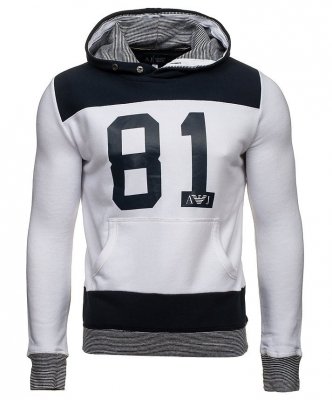  Armani Jeans bluza męska duże logo z kapturem bawełniana